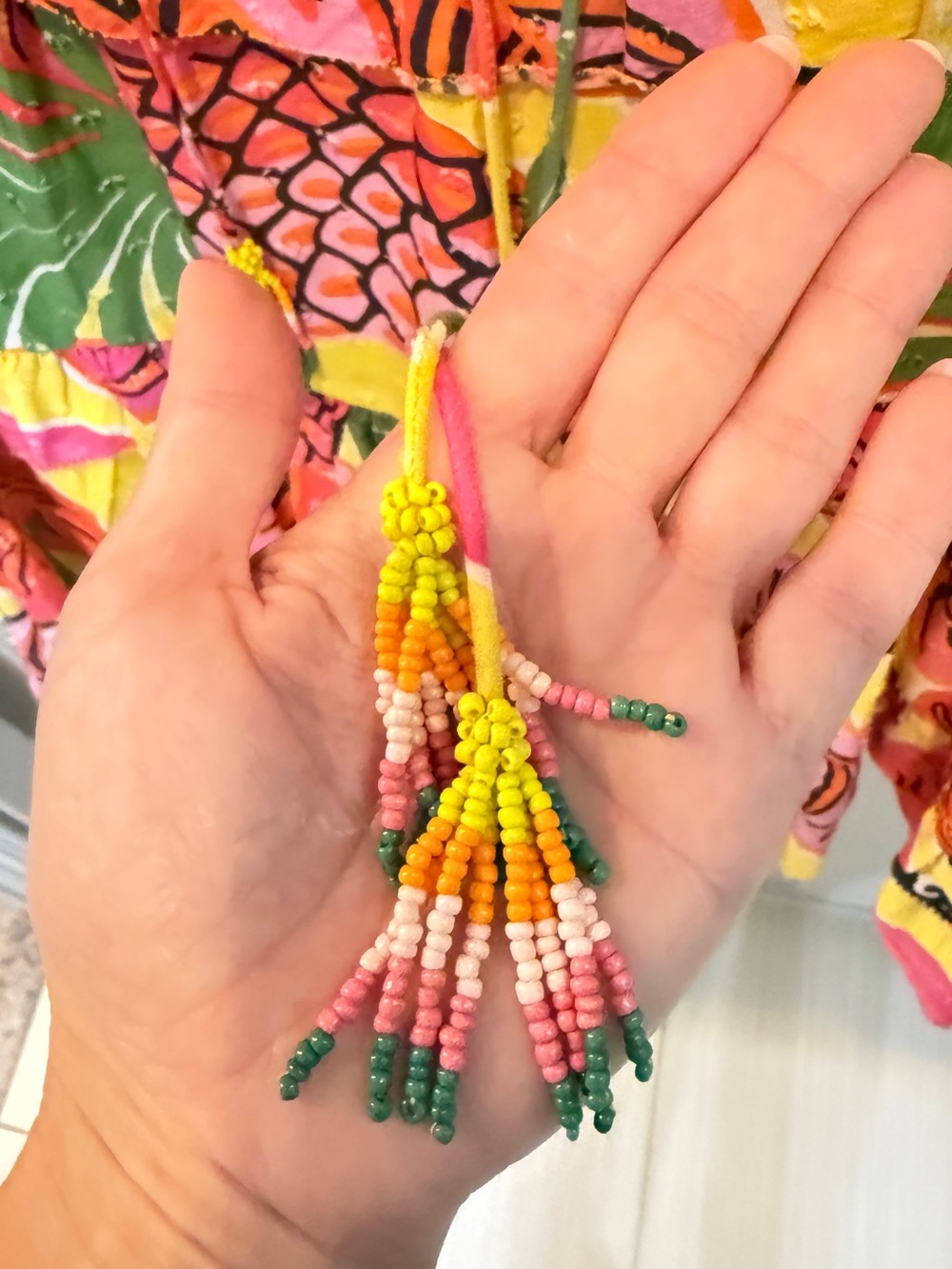 FARM Rio Yellow & Pink Tropical Ruffle Mini Dress - Picture 9 of 12